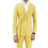 Advbridge New Design Slim Fit Men Suits 2 Piece Classic Groom Wedding Tuxedos Peak Lapel Groomsmen Formal Party Suits ( Blazer+Pants )