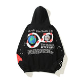 Advbridge West Letter Foam Fleece Sweatshirt Mens and Womens Retro Oversize Casual Hoodies Harajuku High Street Pullover Hoody