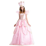 Advbridge New Fashion Pink Princess Costume for Women Adult Fancy Dress With Hat  Flower Pretty Woman Costume Halloween