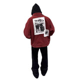 fall outfits men Ankela Red Early Autumn Coat Trendy Men's American Retro Patch Design Short Detroit Workwear Harrington Jacket