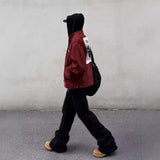 fall outfits men Ankela Red Early Autumn Coat Trendy Men's American Retro Patch Design Short Detroit Workwear Harrington Jacket