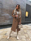 college fall outfits 2024 Popular Autumn and Winter Long Sleeve Suit Collar Double Breasted Girl Coat Coat for Women