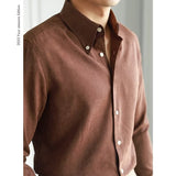 men’s fashion Elegant Standard Men's New Spring Trendy Harajuku Solid Color Artistic Lazy Trendy Shirt Long Sleeve Youth Popular Square Collar