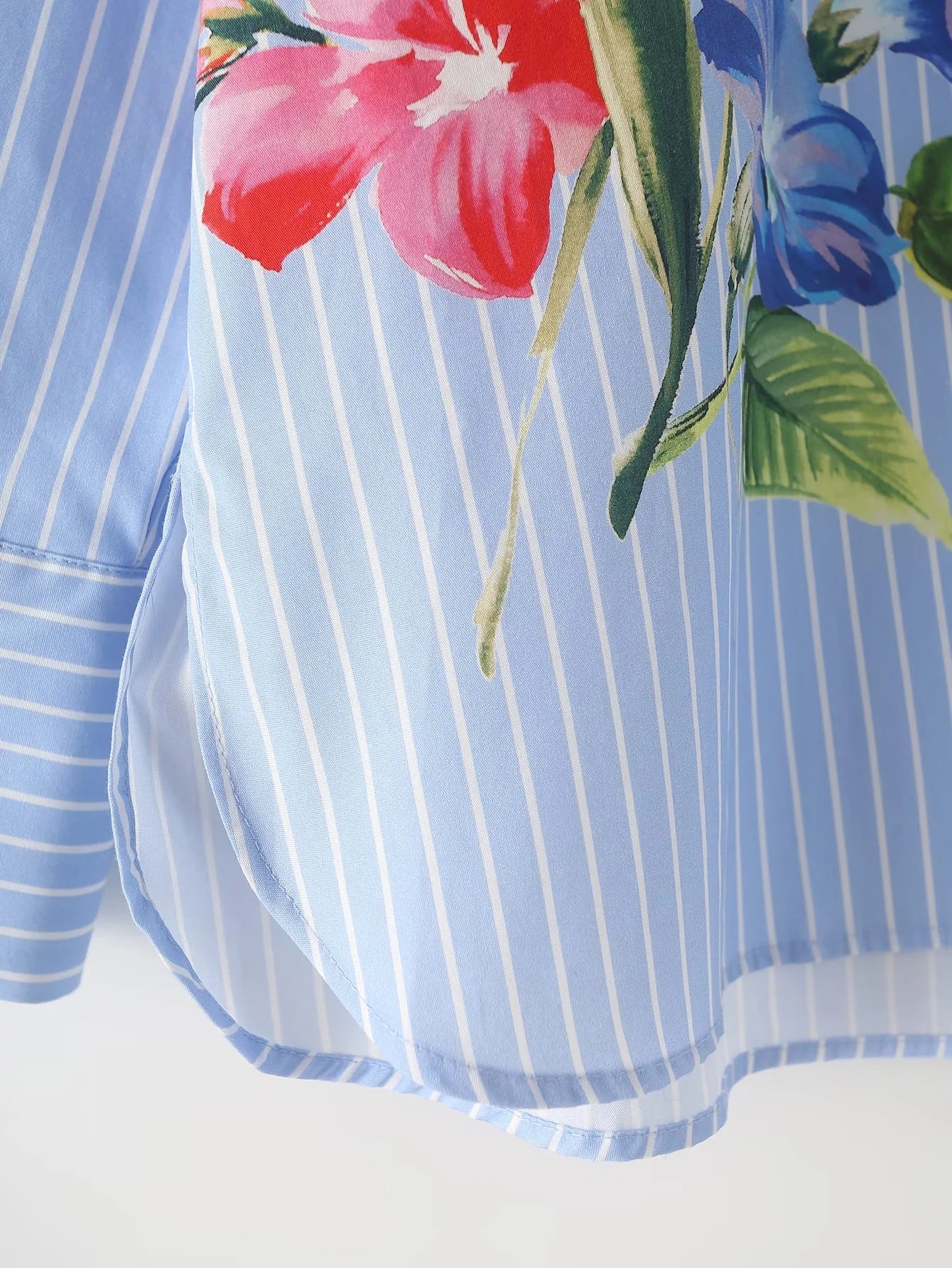 outfit inspo 24482 Women's Clothing 2024 Autumn New Cotton Striped Flower Fashion Long Sleeve Lapel Shirt