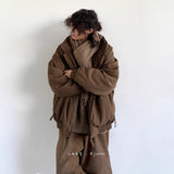Advbridge Men‘s Wintern outfits fall outfits Hong Kong Style Retro Corduroy Cotton-Padded Coat Men's Winter Thickened Loose Japanese Couple Warm Cotton-Padded Coat Cotton-Padded Jacket Advbridge Men‘s Wintern outfits