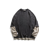 Advbridge Men‘s Wintern outfits mens fashion Early Autumn OOTD Japanese Style Loose Fake Two-Piece Patch Bottoming Shirt Trendy Campus Style Pullover Sweater for Men Advbridge Men‘s Wintern outfits