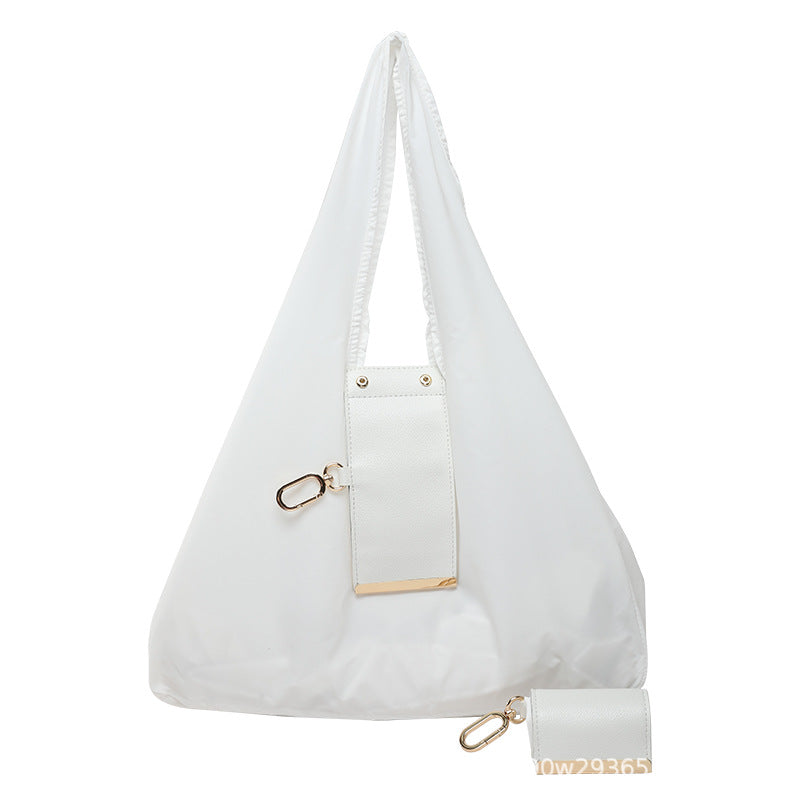 2-in-1 Vegan Leather Keychain & Foldable Tote Bag