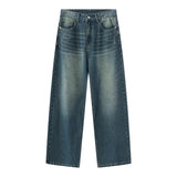 masc outfits Retro Jeans Men's Spring and Autumn New American Loose Design Straight Pants All-Match Wide-Leg Trousers