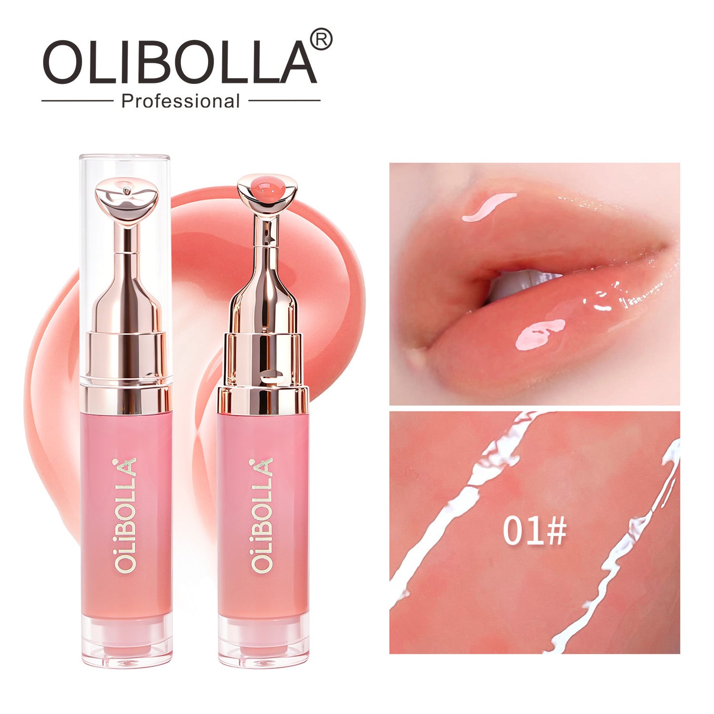 OLIBOLLA Mirror Gloss Lip Serum | Plumping & Hydrating with Metal Wand
