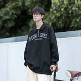 fall outfits 2024 Waffle Embroidered Sweater Men's Spring and Autumn Fashion Brand Loose Pullover Oversize American Casual Bottoming Shirt