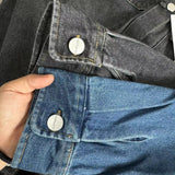 carhartt jacket outfit New Heavy Washed Pocket Workwear Denim Shirt Loose American Retro Coat Jacket