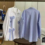 gothic dti High Quality Three-Dimensional Tie Bow Design Profile Cotton Sun Protection Shirt 2024 Autumn New