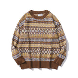 mens fall fashion Autumn and Winter Sweater Couple Fried Street Ins Loose Thick Ethnic Retro Style round Neck Casual Knitted Bottoming Shirt Men