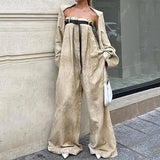 olivia rodrigo costume Summer New Fashion Raglan Collar Waist Solid Color Wide Leg Jumpsuit for Women