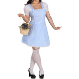 Advbridge strawberry shortcake costume women Halloween Costume Wizard of Oz Dorothy Blue Plaid Dress Fairy Tale Costume Double Ponytail Skirt