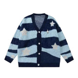 Advbridge Men‘s Wintern outfits streetwear men outfits Autumn and Winter V-neck Cardigan Star Sweater Men's and Women's Long-Sleeved Slim-Fit Trendy Couple Warm Button Knitted Sweater Advbridge Men‘s Wintern outfits