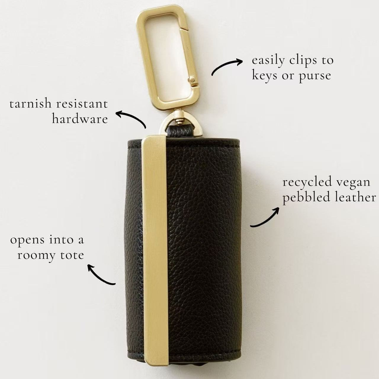 2-in-1 Vegan Leather Keychain & Foldable Tote Bag