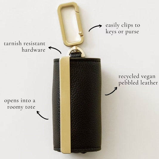 2-in-1 Vegan Leather Keychain & Foldable Tote Bag