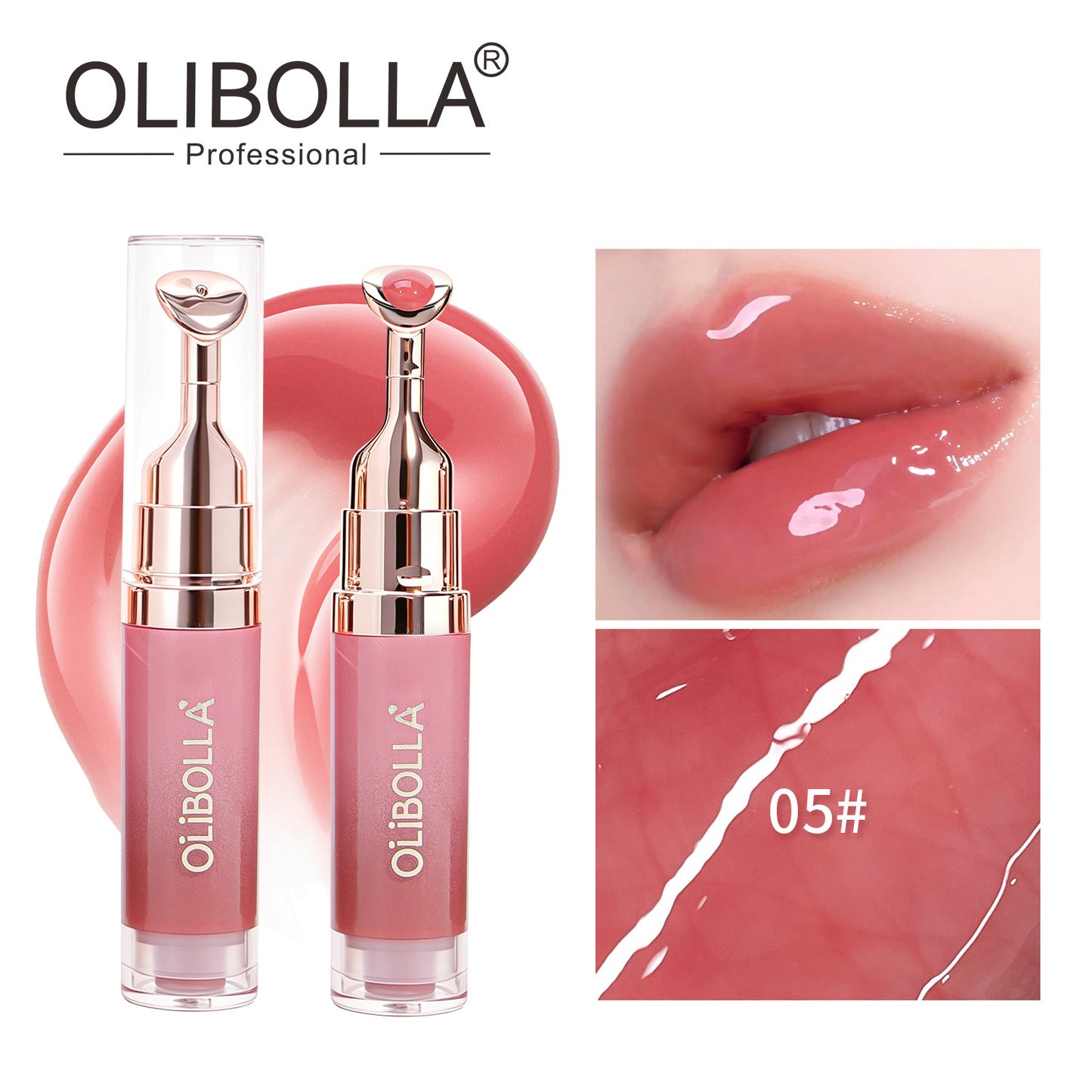 OLIBOLLA Mirror Gloss Lip Serum | Plumping & Hydrating with Metal Wand