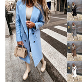 college fall outfits 2024 Popular Autumn and Winter Long Sleeve Suit Collar Double Breasted Girl Coat Coat for Women