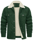 Advbridge Men‘s Wintern outfits mens winter fashion Men's Autumn and Winter Men's Long-Sleeved Lapel Corduroy Fleece-lined Jacket Coat Advbridge Men‘s Wintern outfits