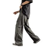 Advbridge Men‘s Wintern outfits streetwear men outfits High Street Functional Workwear Jeans Men's Spring and Autumn Straight Mop Pants American Pants Advbridge Men‘s Wintern outfits