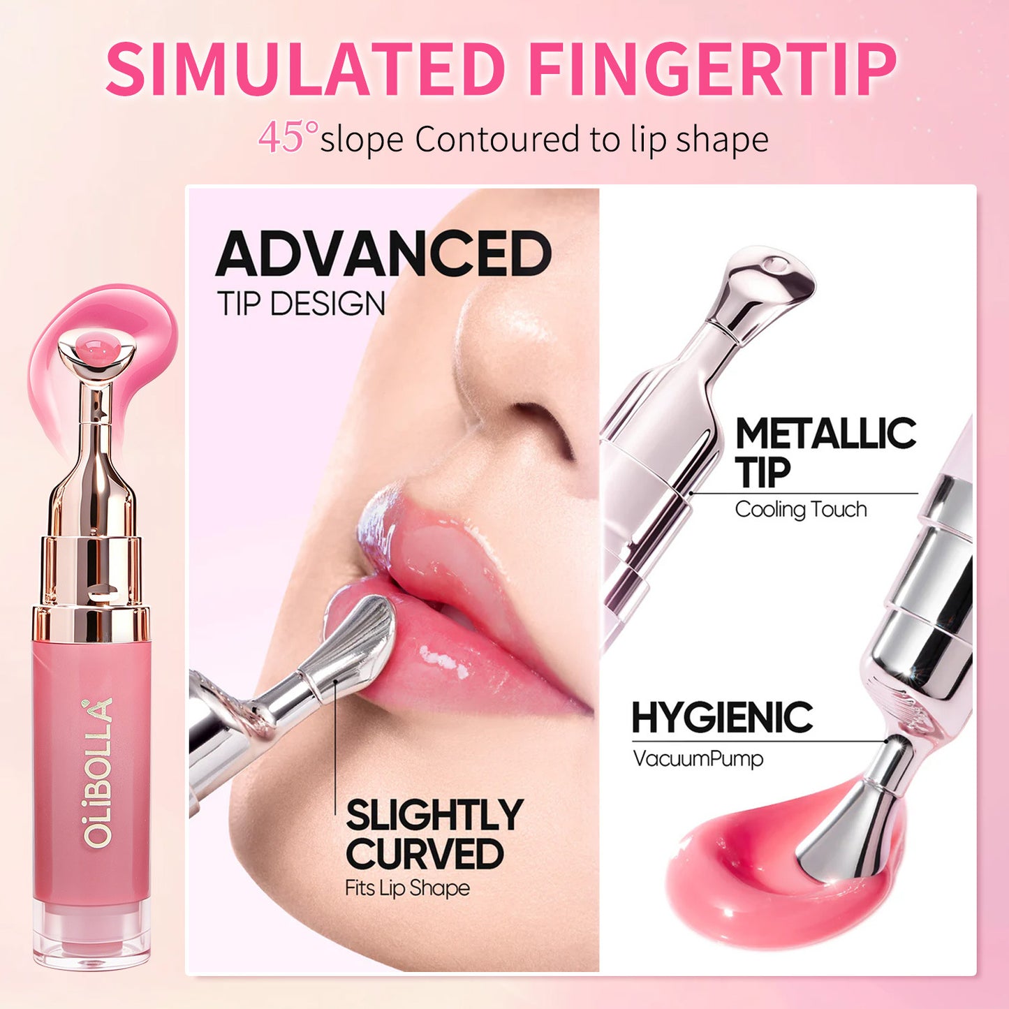 OLIBOLLA Mirror Gloss Lip Serum | Plumping & Hydrating with Metal Wand
