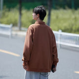 fall outfits 2024 Waffle Embroidered Sweater Men's Spring and Autumn Fashion Brand Loose Pullover Oversize American Casual Bottoming Shirt