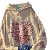 90s streetwear Batch Hoodie Sweater Bone Dark Y2g Fleece-lined Clothes