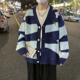 Advbridge Men‘s Wintern outfits streetwear men outfits Autumn and Winter V-neck Cardigan Star Sweater Men's and Women's Long-Sleeved Slim-Fit Trendy Couple Warm Button Knitted Sweater Advbridge Men‘s Wintern outfits