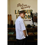 90s fashion men Original Design Men's White Cuban Collar Shirt Men's Retro Casual Japanese Minimalist Cotton Dark Jacquard Shirt Fashion