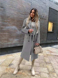 college fall outfits 2024 Popular Autumn and Winter Long Sleeve Suit Collar Double Breasted Girl Coat Coat for Women