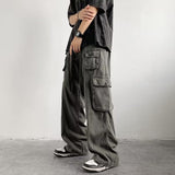 Advbridge Men‘s Wintern outfits streetwear men outfits High Street Functional Workwear Jeans Men's Spring and Autumn Straight Mop Pants American Pants Advbridge Men‘s Wintern outfits