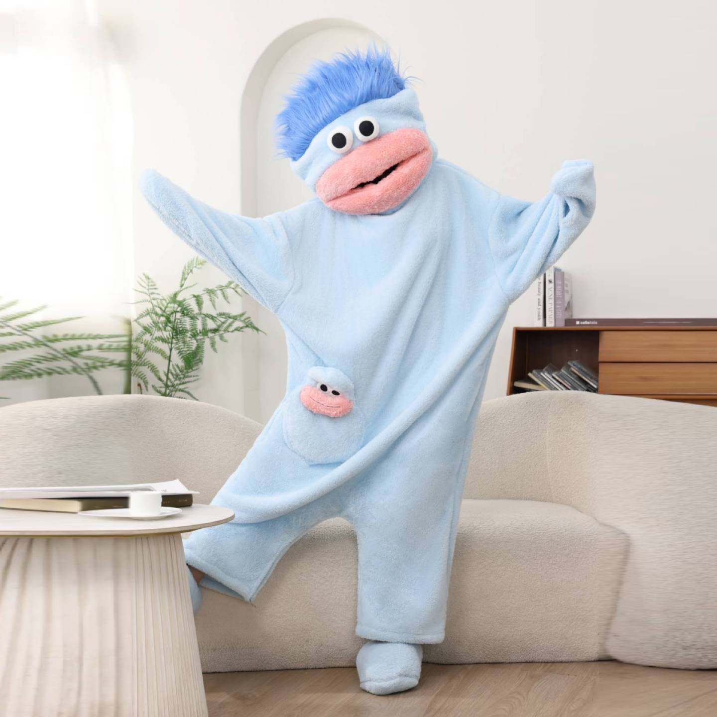 Funny Cartoon Monster Couples Fleece Pajama Set
