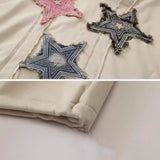 fall outfits 2024 Y2g American Patch Thorn Star Handmade Loose Men's and Women's Same Loose Pullover Retro Harajuku Sweater