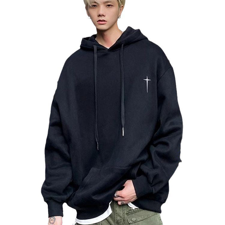 mens fall outfits Solid Color Sweater Suit Men's Hooded Loose Spring and Autumn Korean Style Couple Ins Trendy All-Matching Coat Hong Kong Style Clothes