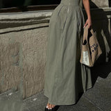 2024 New Fashion Ladies Fashion Casual Sleeveless Solid Color Waist Dress