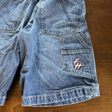 90s fashion men Personalized Graffiti Printed American Retro Street Denim Shorts Casual Loose Distressed Washed Half Pants