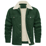 Advbridge Men‘s Wintern outfits mens winter fashion Men's Autumn and Winter Men's Long-Sleeved Lapel Corduroy Fleece-lined Jacket Coat Advbridge Men‘s Wintern outfits