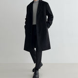 old money outfits men Men's Woolen Coat Mid-Length Autumn and Winter Korean Style Loose British Style Thick Woolen Trench Coat