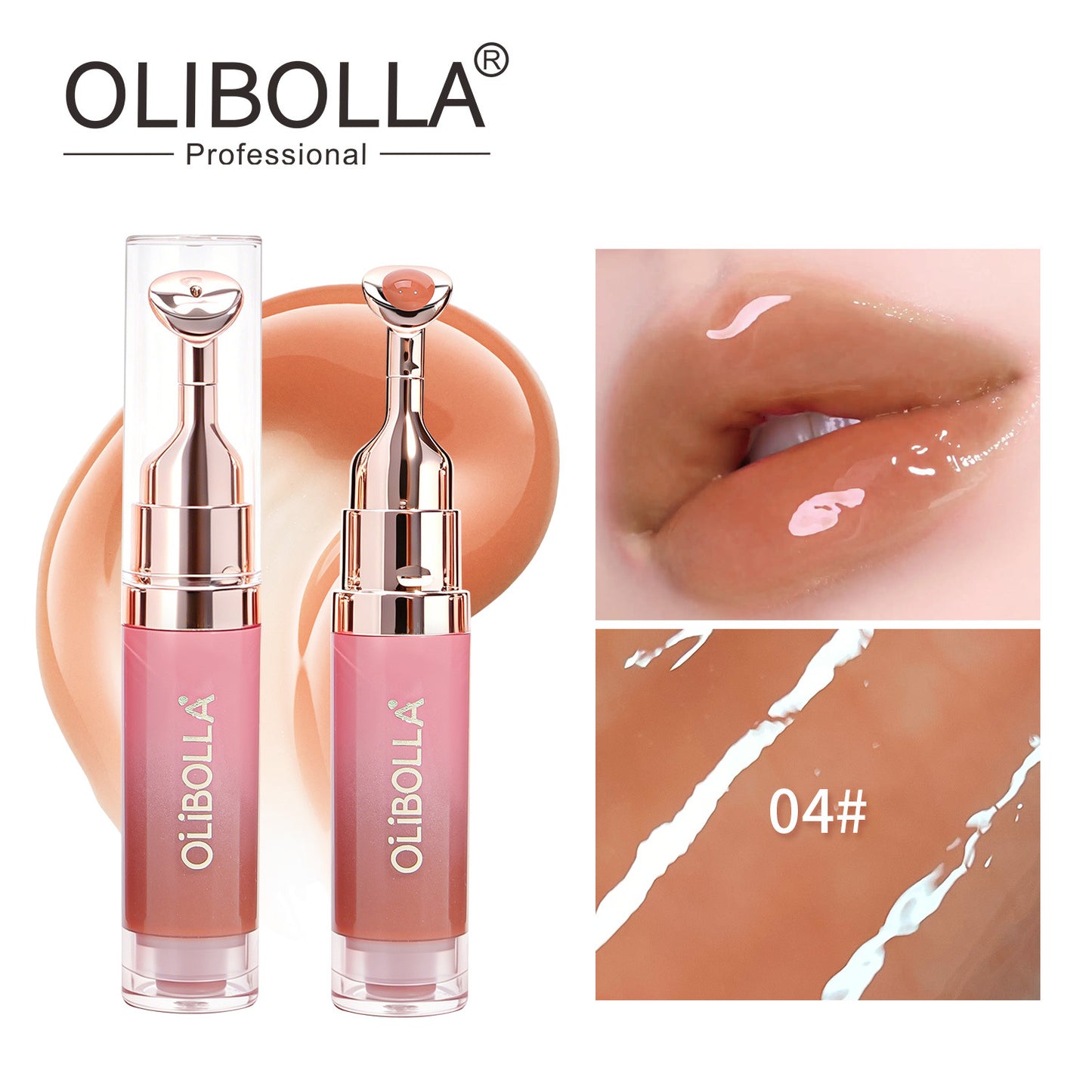 OLIBOLLA Mirror Gloss Lip Serum | Plumping & Hydrating with Metal Wand