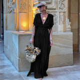 dress to impress codes 2024 Spring New Women's Lace Shawl V-neck Backless Sexy Halter Loose Holiday Beach Dress for Women