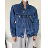 winter outfits men Light Blue Short Denim Coat Men's Spring and Autumn Retro High-Grade Ruan Handsome Jacket
