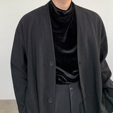 starboy outfit Pleated Cardigan Sweater Men's Fashionable Ins Loose Casual Coat Autumn Korean Style Men's All-Matching Top