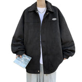 fall outfits 2024 Retro Jacket Men's Autumn and Winter Japanese Ins Trendy Top Loose High Street Student Solid Color All-Matching Workwear Jacket
