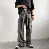 Advbridge Men‘s Wintern outfits streetwear men outfits High Street Functional Workwear Jeans Men's Spring and Autumn Straight Mop Pants American Pants Advbridge Men‘s Wintern outfits