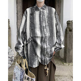 masc outfits Men's Blooming New Chinese Oblique Placket Shirt 