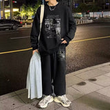 men fall outfits Waffle Youth Leisure Sports Suit Men's Spring and Autumn Sweater Sports Pants New Trendy Men's Two-Piece Suit