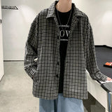 masculine men Autumn and Winter New Short Harajuku Style Woolen Men's Coat Lapel Korean Style Trendy Handsome Hong Kong Style Casual Woolen Coat