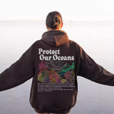 Advbridge fall outfit ideas for school Protect Our Oceans Respect The Local Printed Hooded Women
